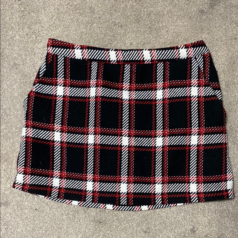 Forever 21 Red Black Plaid Mini Skirt Size M